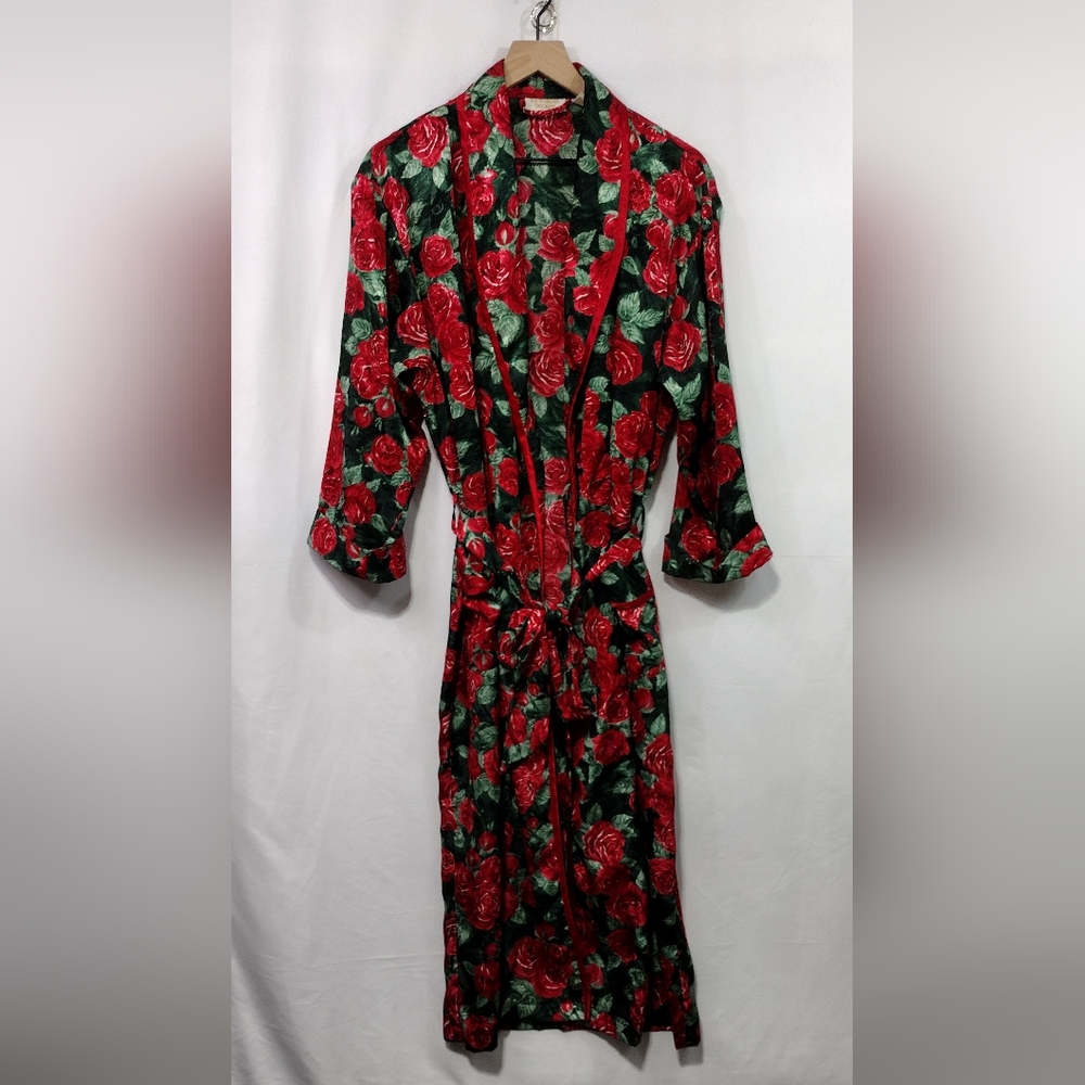 Vintage Victoria's Secret Gold Label Floral Slip Nightgown Women's S Red Boho